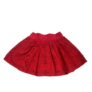 Melany Rose Gonna Neonata in Cotone Ricamata Fiori