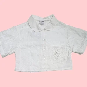 Ativo Camicia Mezza Manica Bambina in Pizzo San Gallo