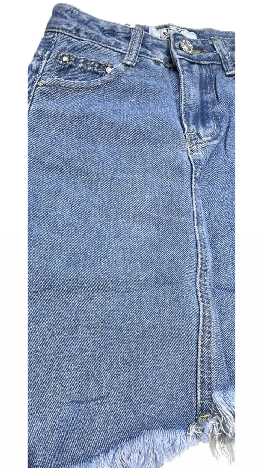Gonna Jeans Asimmetrica Sfrangiata Bambina - immagine 3