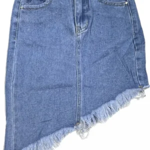 Gonna Jeans Asimmetrica Sfrangiata Bambina