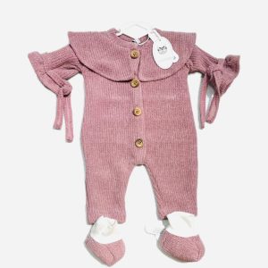 Il Corredino Tutina Intera in Ciniglia Trama Effetto Lana