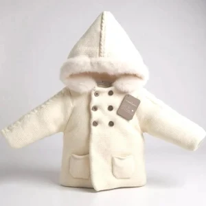 Nazareno Gabrielli Cappottino Doppiopetto invernale con Cappuccio in Pelliccia