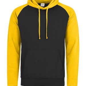 JH009 Felpa chiusa con cappuccio bicolore