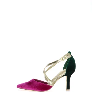 Karma decolletè colorato verde e fucsia Menbur