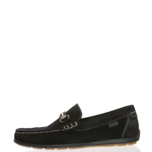 Mocassino casual in camoscio blu con morsetto Himalaya