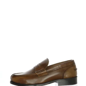 Mocassino college in pelle blu e cuoio Herry Sax