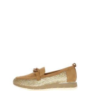 Mocassino cuoio con catena, plantare relax fit estraibile