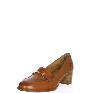 Mocassino cuoio con tacco Tamaris