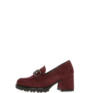 Mocassino in camoscio nero e bordeaux con accessorio catena Melluso Walk