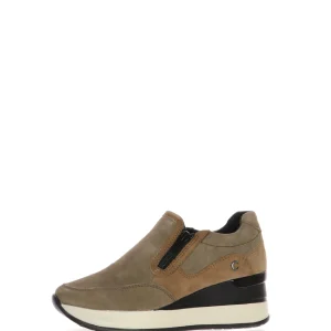 Mocassino in camoscio visone con cerniera Cinzia Soft