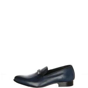 Mocassino in pelle blu con morsetto Herry Sax