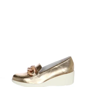 Mocassino in pelle laminata champagne Soffice Sogno