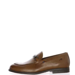 Mocassino in vera pelle cuoio con catena Fluchos