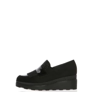 Mocassino nero con frangia Cinzia Soft