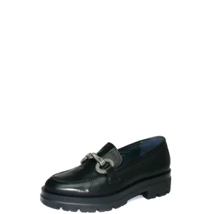 Mocassino nero in pelle con fibbia Soffice Sogno