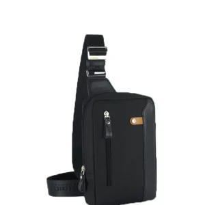 Monospalla Marsupio in tessuto e pelle Nero