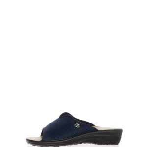 Pantofola aperta donna in cotone e sottopiede pelle Fly Flot T4429