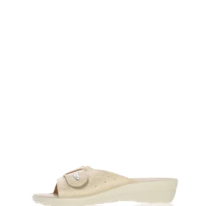 Pantofola con fascia regolabile velcro sottopiede in pelle anatomico Fly Flot t4a57