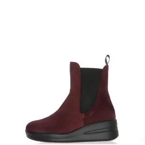 Stivaletto in camoscio bordeaux Melluso