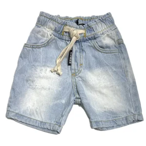 REBEL BERMUDA JEANS SFUMATO CON ELASTICO IN VITA NEONATO