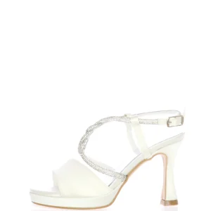 Sandalo bianco seta con intreccio luminoso I am Bride