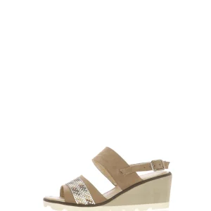 Sandalo due fasce con zeppa micro numeri piccoli Ice