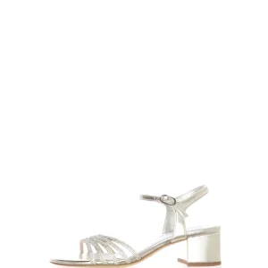 Sandalo elegante argento con strass cinturino a caviglia Tamaris