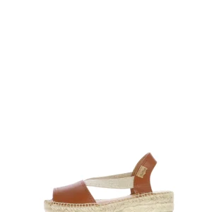 Sandalo espadrillas in pelle cuoio Toni Pons