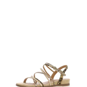 Sandalo fascette maculete zeppa bassa Tamaris