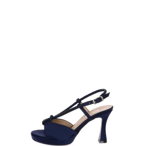 Sandalo gioiello Maura in raso cipria e blu I AM