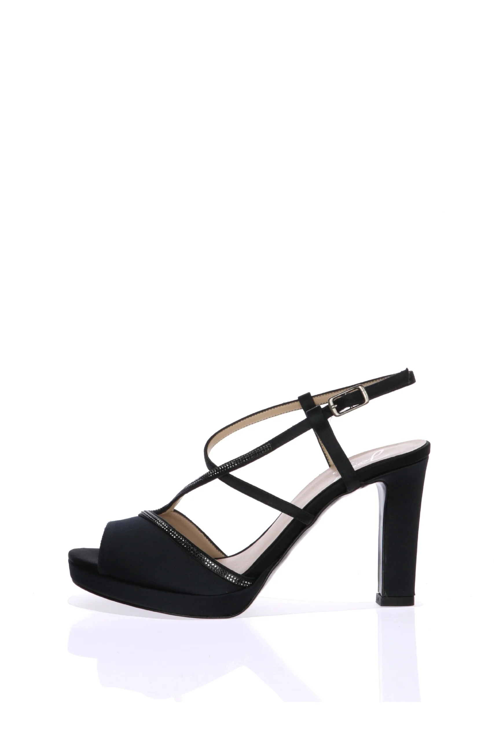 Sandalo gioiello nero o blu tacco 8 cm Joel - immagine 7