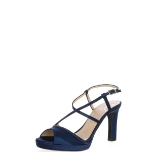 Sandalo gioiello nero o blu tacco 8 cm Joel