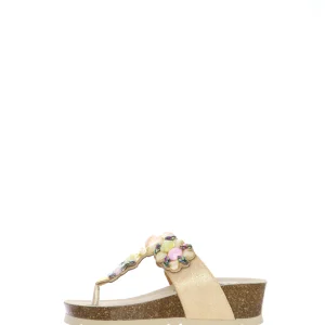 Sandalo infradito con pietre beige numeri piccoli e grandi donna Melluso