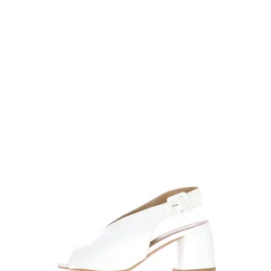 Sandalo in pelle bianca scollo a V  Melluso N622