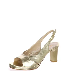 Sandalo in pelle e glitter con tacco medio Soffice Sogno