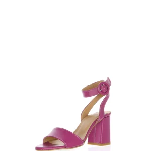 Sandalo in pelle fuxia con cinturino a caviglia 33 e 34