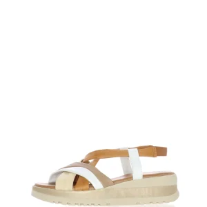 Sandalo in pelle morbisa zeppa bassa Cinzia Soft