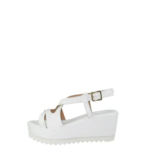 Sandalo in pelle nappa bianco dal 33 al 45 Sandra Calzature