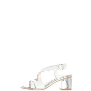 Sandalo in pelle nappa bianco tacco 5 Sandra Calzature 474T5LN