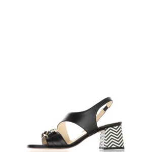 Sandalo nero e bianco Cinzia Soft