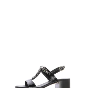 Sandalo nero elegante tacco basso n 33 34 donna Sandra Calzature
