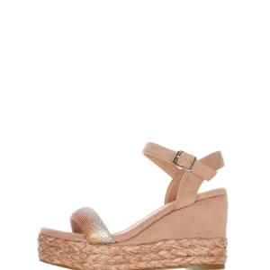 Sandalo rosa con zeppa alta Menbur