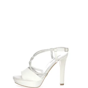 Sandalo sposa Daisy in raso e Swarovski