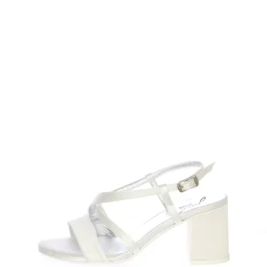 Sandalo sposa basso semplice bianco seta Joel 7105