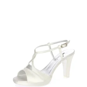 Sandalo sposa bianco seta e Swarovski Joel 7367