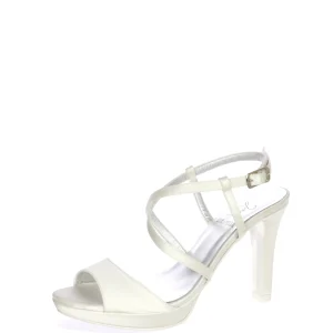 Sandalo sposa bianco seta incrocio sul dorso Joel 6037