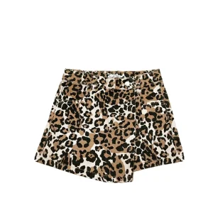 Shorts a gonna leopardato Bambina