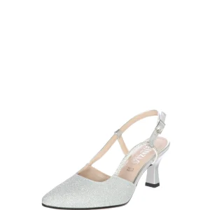 Slingback cerimonia tessuto glitter blu Cinzia Soft
