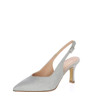 Slingback tessuto glitter argento Soffice Sogno