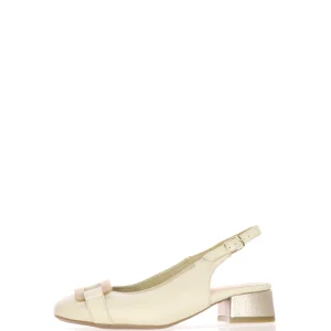 Slingback in vera pelle panna con tacco basso Ara Shoes